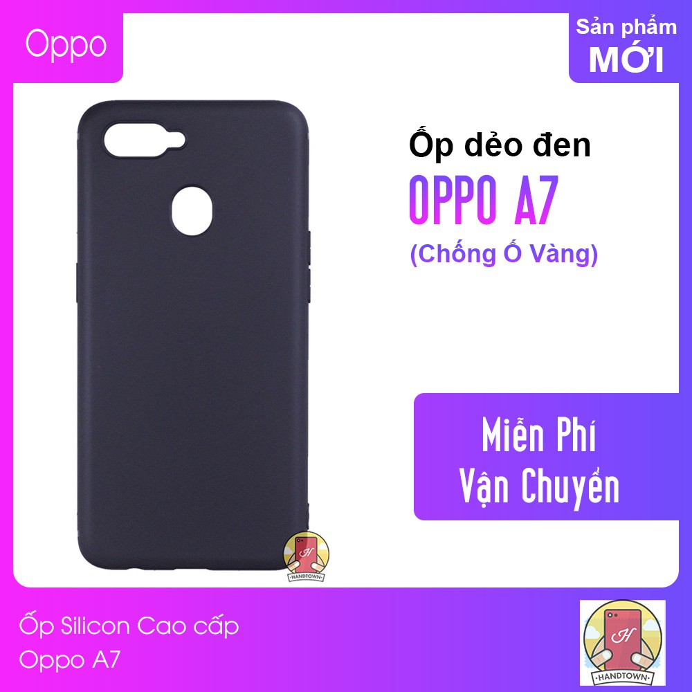 Ốp lưng Oppo A7 silicone cao cấp dẻo nhám chống trầy