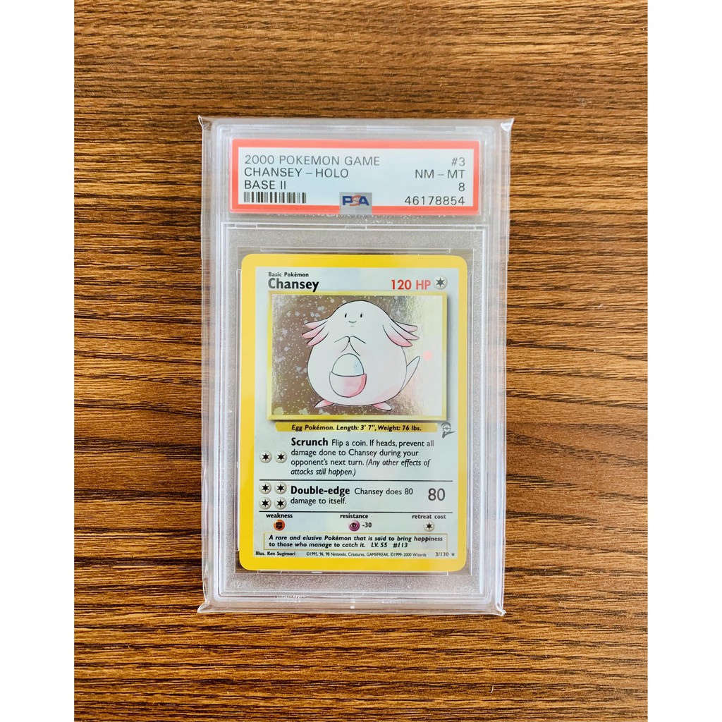 THẺ BÀI POKEMON - THẺ PSA 8 - CHANSEY - HOLO - BASE II