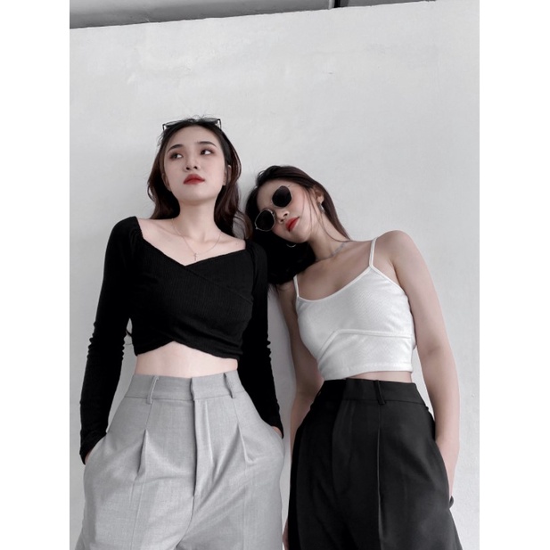 Áo dây cơ bản croptop thời trang GAGO màu trắng kem GA3615 | BigBuy360 - bigbuy360.vn