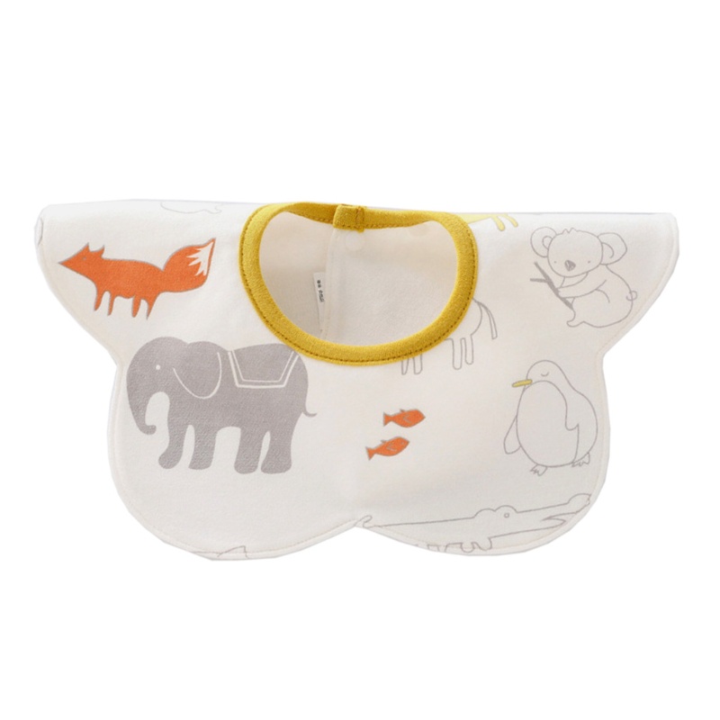 Bb Hình Bông Hoa Dễ Thương 360 ​​° Yếm Ăn Cotton Hai Lớp Mềm Mại Chống Thấm Nước Dành Cho Bé