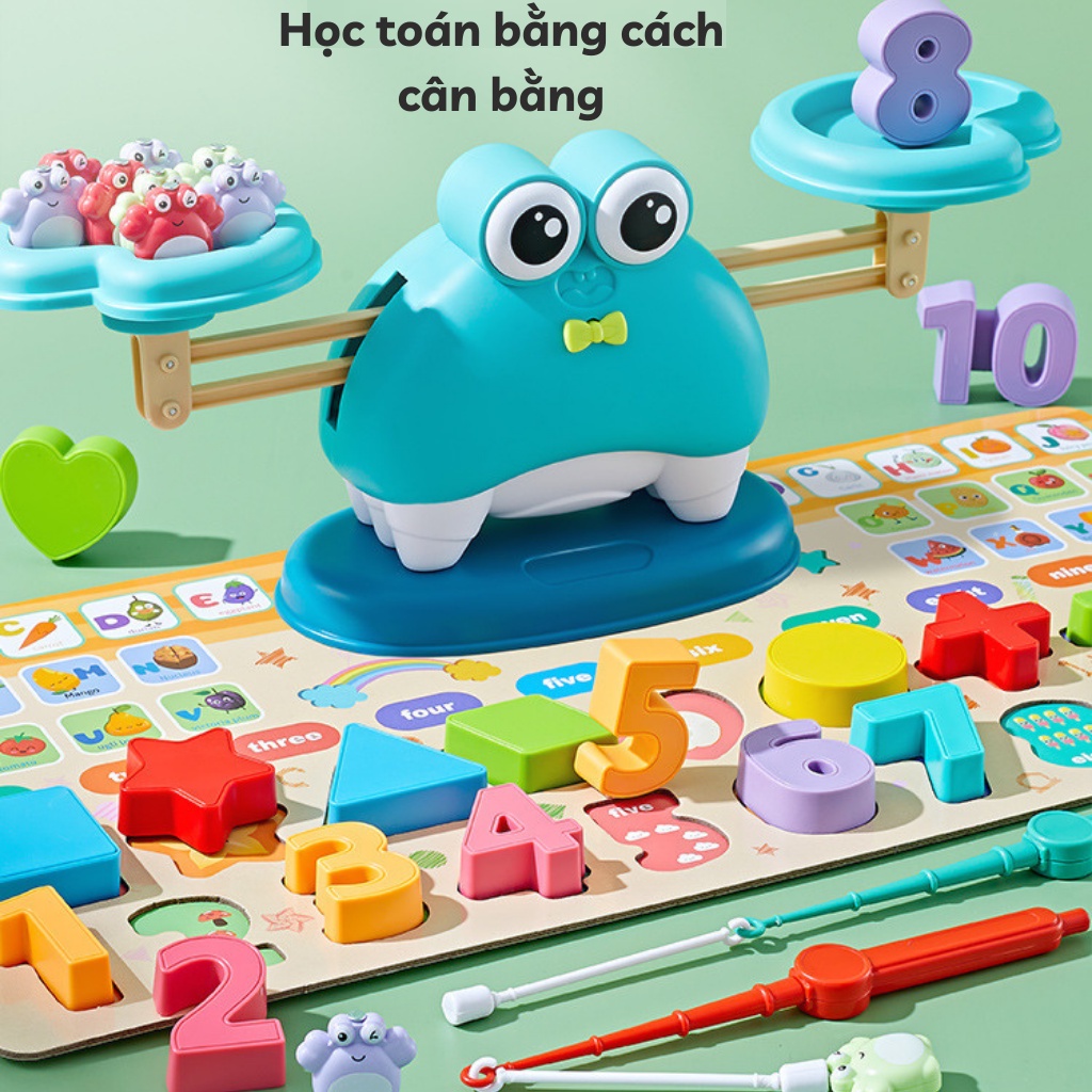Đồ chơi cho bé gái bé trai PLAYKID cua cân bằng toán học phát triển trí tuệ cho bé PK025