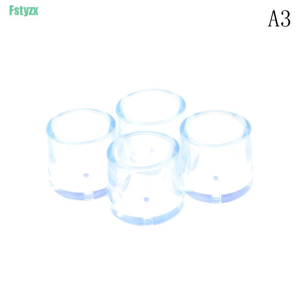 fstyzx 4Pcs Rubber Furniture Table Chair Leg Floor Feet Cap Cover Protector Transparent