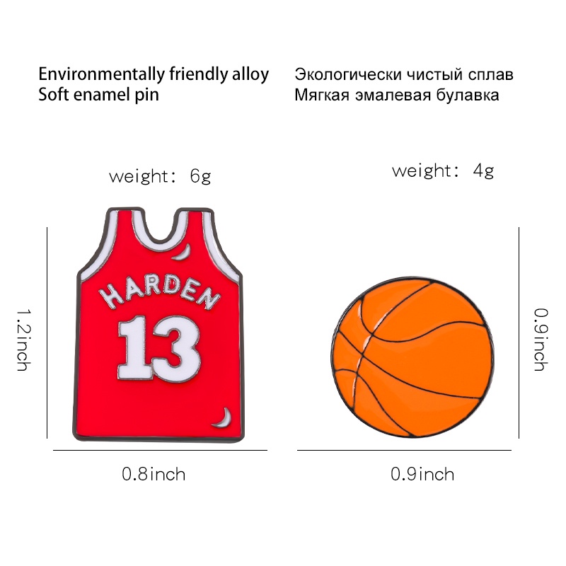 Ghim Cài Áo Hình Cầu Thủ Bóng Rổ Jersey Đỏ Xanh Dương Cho Nữ Trang Sức Mặc Ba Lô Cho Nữ