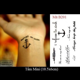 Hình xăm dán chữ B201
