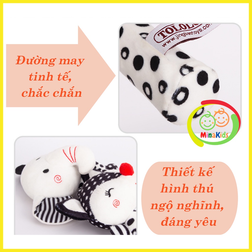 Thú Bông Cầm Tay Cho Trẻ Sơ Sinh Xúc Xắc Bông Đồ Chơi Chút Chít Lục Lạc Tập Cầm Nắm Cho Bé TCT17