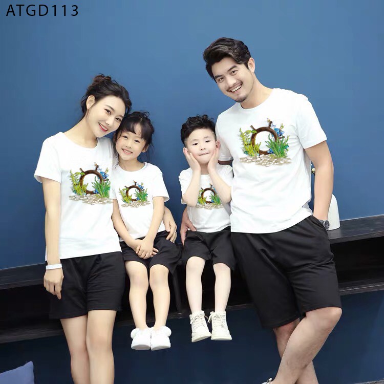 ÁO THUN GIA ĐÌNH IN HÌNH RONG BIỂN SIÊU XINH - ATGD113