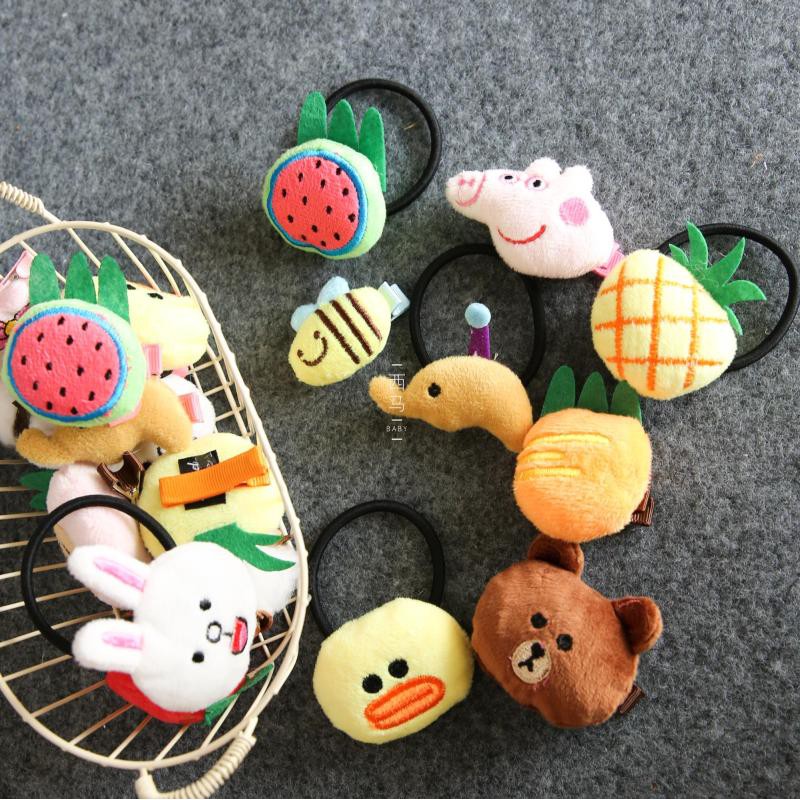 Set 5 Dây Buộc Tóc Đính Thú Bông Hoạt HìnhSHOPEMTRANG07Chun Buộc Tóc Kiểu Dáng Hàn Quốc Xinh Xắn Dành Cho Bé Gái