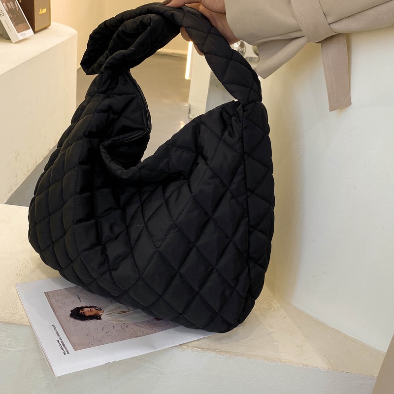 Túi Đeo Vai Bằng Cotton Nylon Đệm Bông Thời Trang Mùa Đông Cho Nữ
