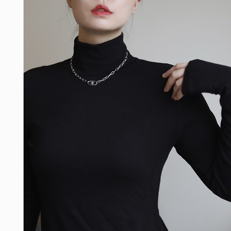 Vòng cổ titan xích bầu rỗng mặt hoạ tiết Iris không gỉ