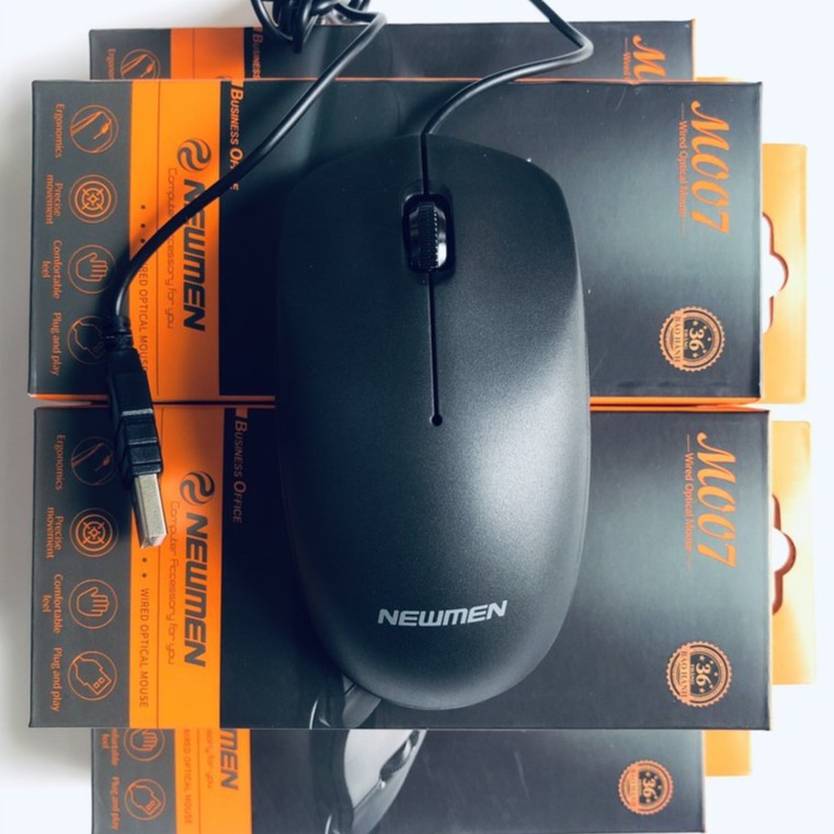 Chuột máy tính có dây Newmen M007 (MS-619) - Business Office, Black - Hàng chính hãng