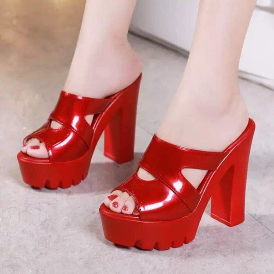 Dép guốc gót vuông 9p cao câp