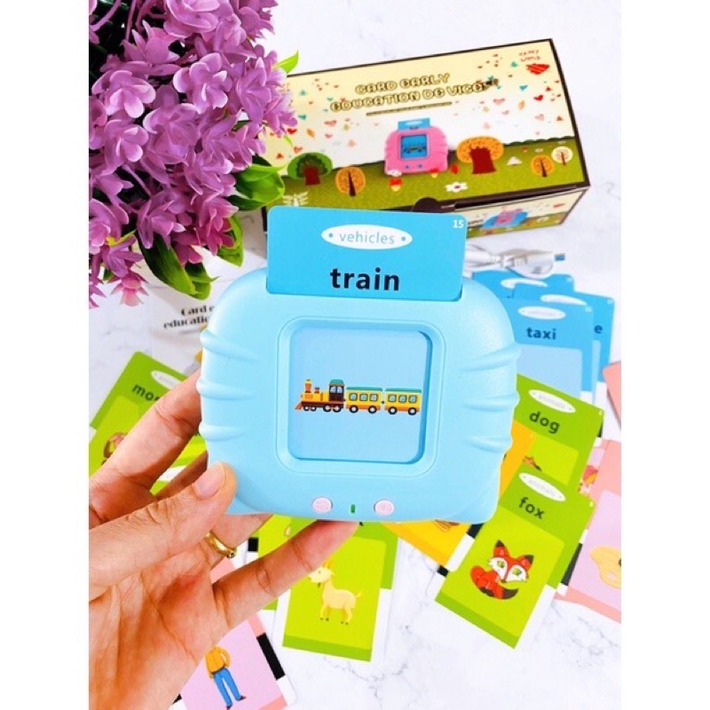 Máy đọc thẻ tiếng anh Flashcard 112 thẻ, 224 từ vựng, âm thanh chuẩn - Soleil Home