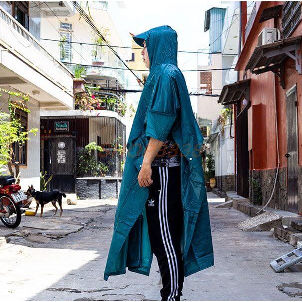Áo Mưa Cánh Dơi 1m6 Nhựa Dẻo Kính Đèn Không Thấm Nước