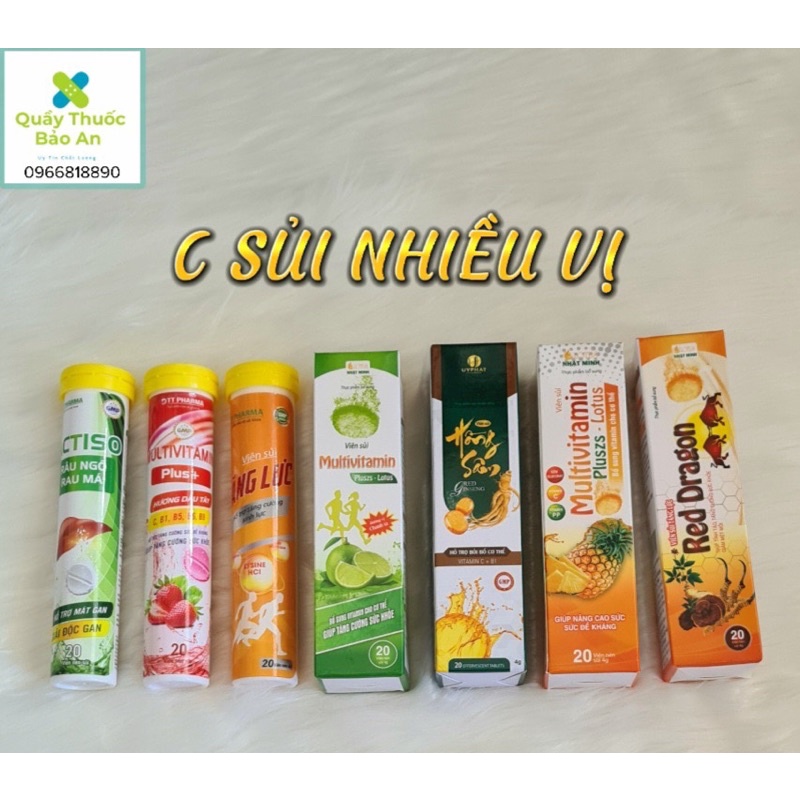 Vitamin C sủi Nhiều vị, mát gan, tăng đề kháng, giúp cơ thể giảm mệt mỏi