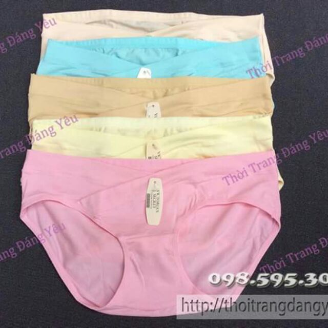 Quần Lót Bà Bầu Cạp Chéo 100% Cotton