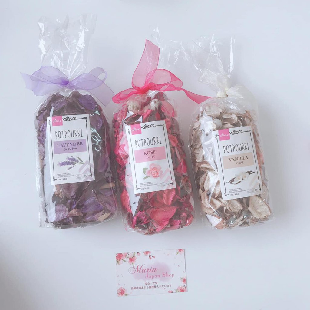 Túi hoa khô thơm tinh dầu hương hoa hồng , oải hương lavender , vanilla Potpourri siêu thơm Nhật Bản