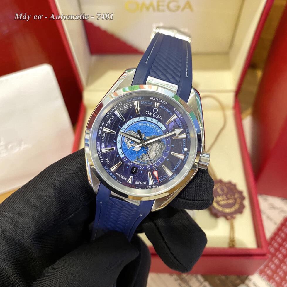 [Máy cơ - Automatic ] Đồng hồ nam omega máy cơ cao cấp - Bản mặt địa cầu - Bảo hành 24 tháng chống nước