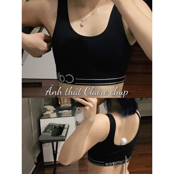 Áo Tập Calvin Klein Performance Ribbed Medium Impact Sports Bra