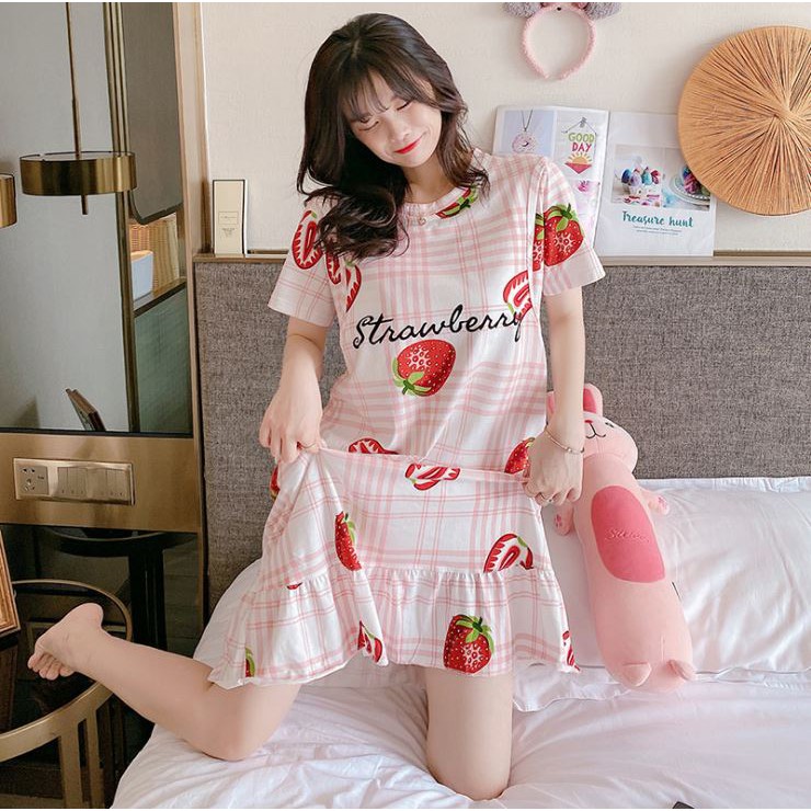 Váy, Đầm Bầu Và Sau Sinh Azuno V2113 Chất Liệu Cotton Có Khe Mở Cho Con Bú Mặc Hè Cực Mát