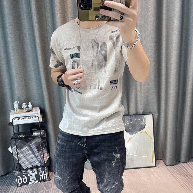 Áo Thun Kaki 100% Cotton S 2022 Tay Ngắn Thời Trang Cao Cấp Cho Nam