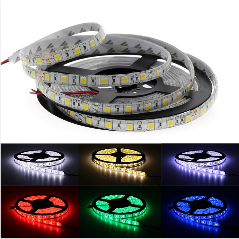 DC24V LED Strip 5050 Flexible LED Light RGB RGBW White Warm White Waterproof LED Strip 60LEDs/m 5m/lot