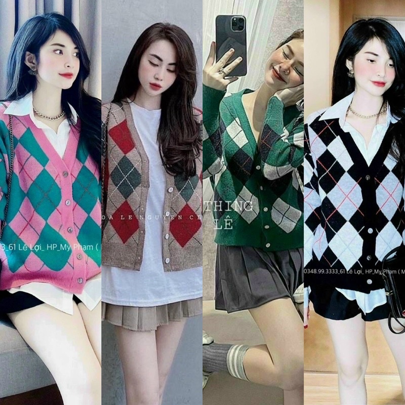 ÁO KHOÁC LEN CARDIGAN HOẠ TIẾT