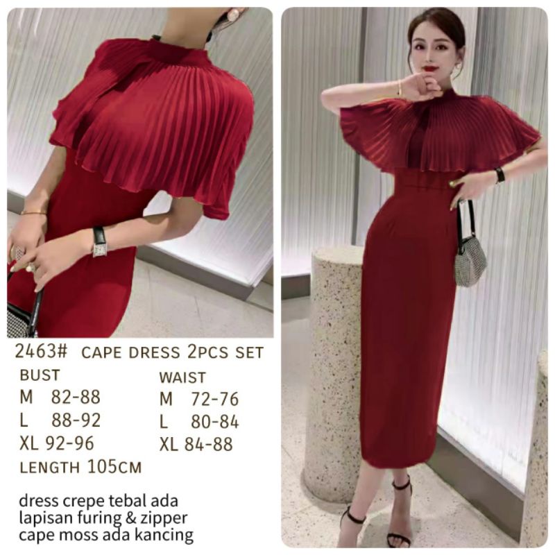 Bm- 2463 Cape Dress Bộ 2 Chiếc | BigBuy360 - bigbuy360.vn
