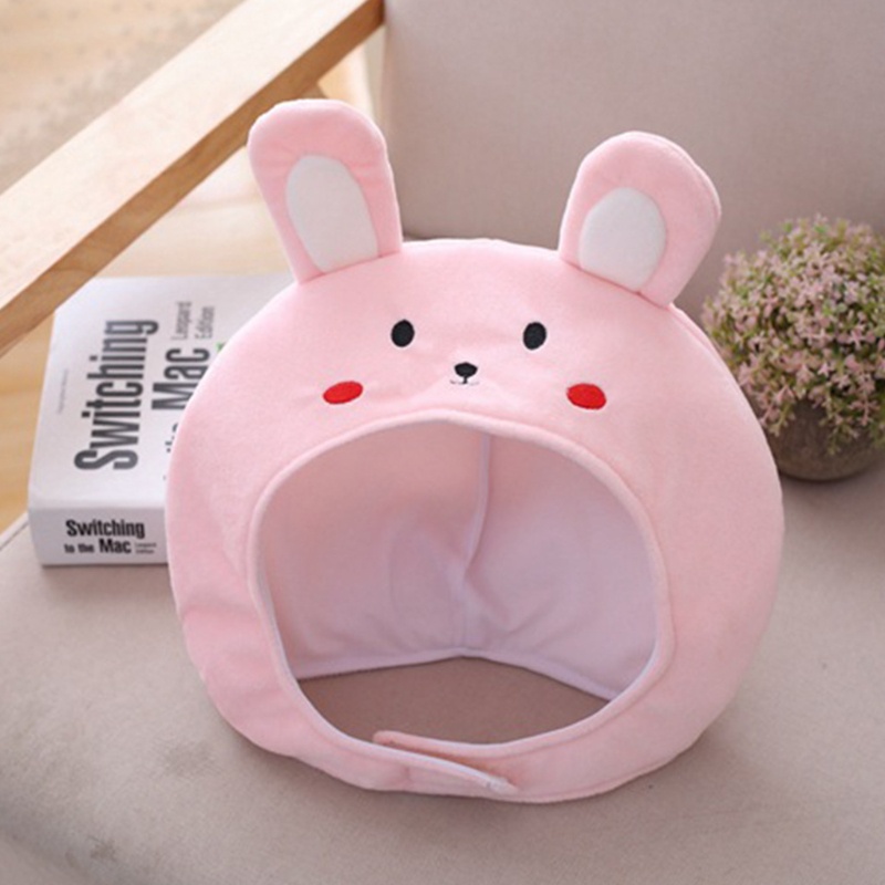 Mũ Tai Thỏ Bằng Lông Nhung Màu Hồng Thêu Họa Tiết Dễ Thương Dùng Làm Đạo Cụ Chụp Ảnh