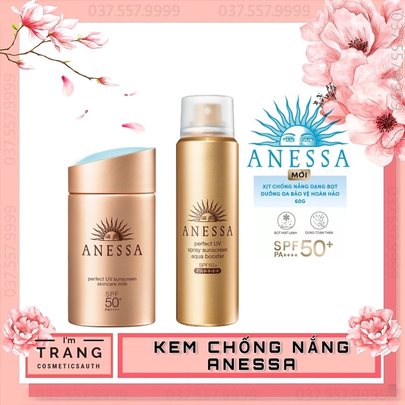 Kem Chống Nắng ANESSA Shiseido 60ml SPF50+ PA+++ Xịt Chống Nắng Anessa 60g Nhật Bản, Phiên Bản Mới