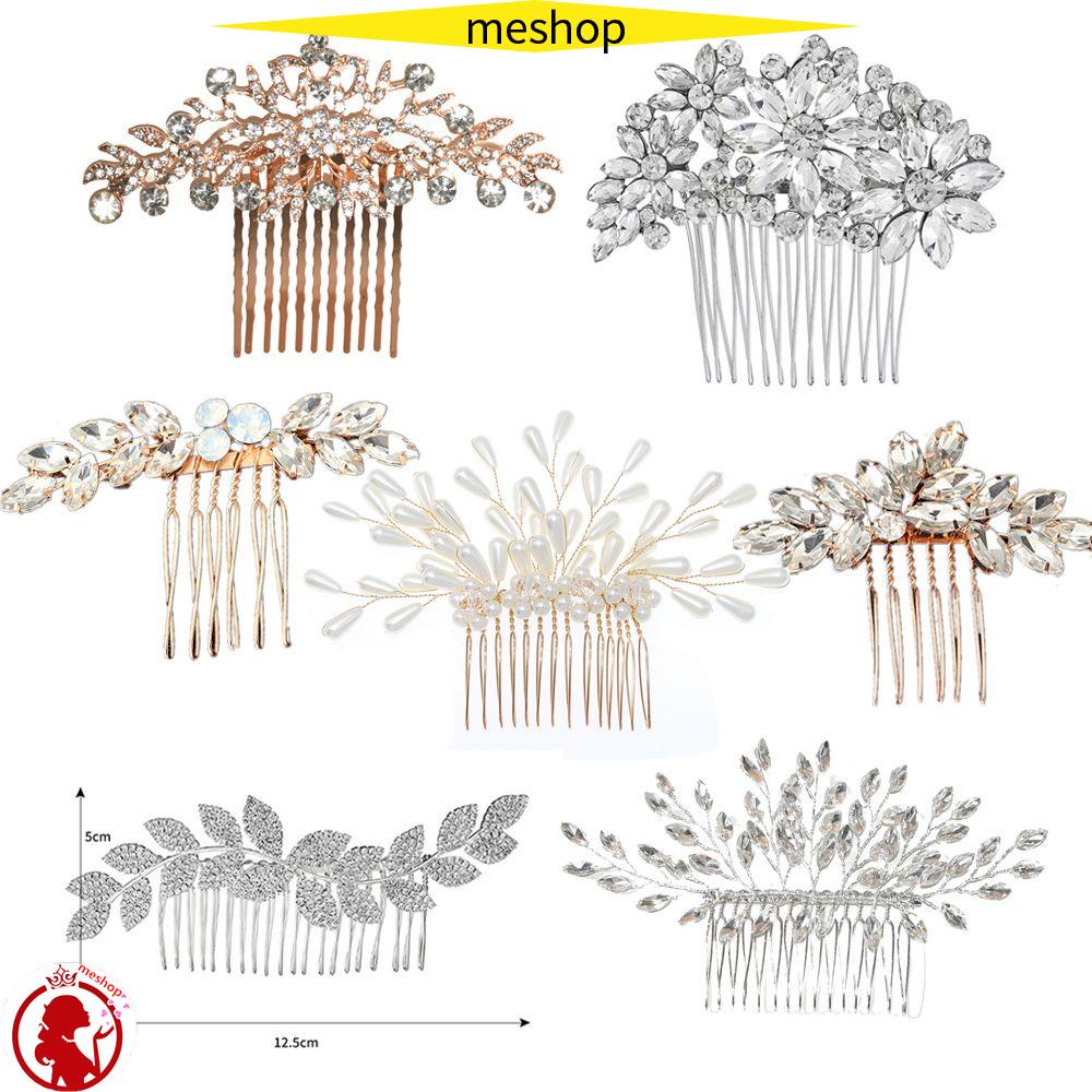 Lược Cài Tóc Đính Đá Ngọc Trai Giả Cho Cô Dâu