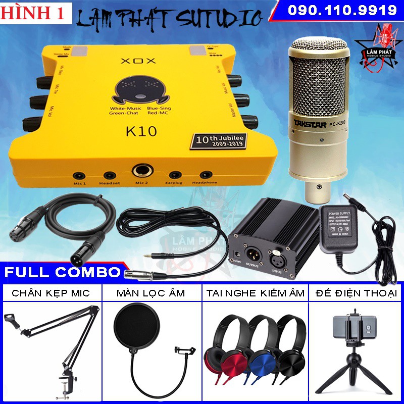 Full Combo Sound Card K10 2020 Và Micro Takstar PC-K200