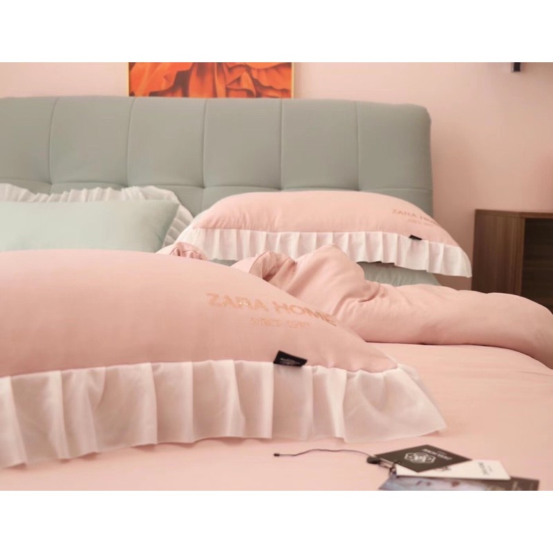 set chăn ga gối 4 món cotton lụa Zara Home cao cấp 🌈Freeship❤️hình thật❤️ hàng nhập loại 1❤️ tiểu thư | BigBuy360 - bigbuy360.vn