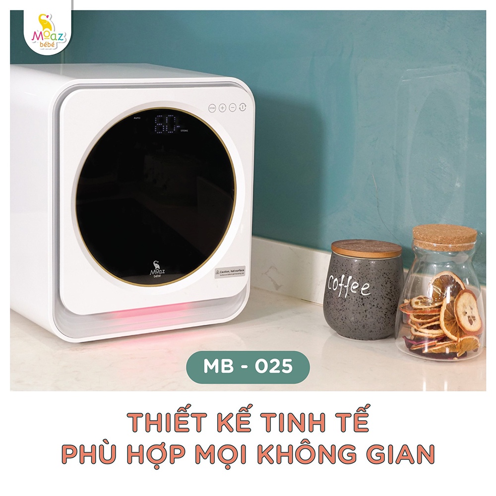 Máy tiệt trùng sấy khô bình sữa cho bé tia UV-C Moaz Bebe MB025 18 lít