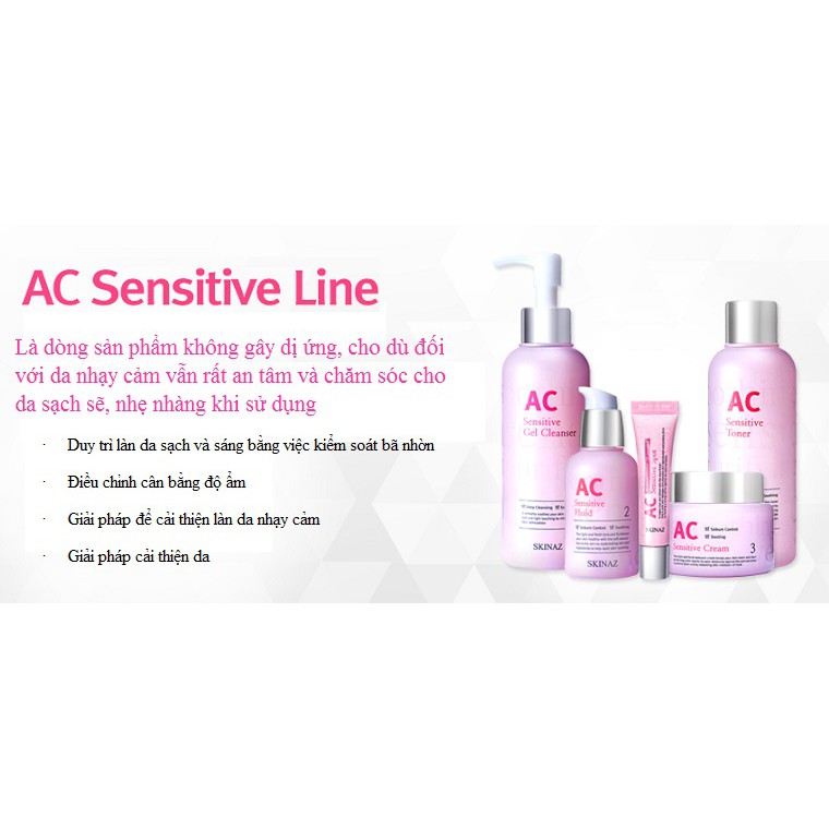  Tinh Chất AC Sensitive Fluid Skinaz Hàn Quốc 50ml