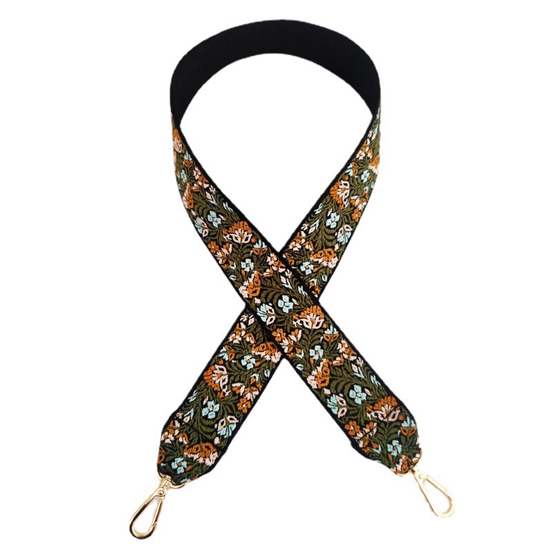 Dây đeo túi xách bản rộng thêu họa tiết nhiều màu sắc xinh xắn