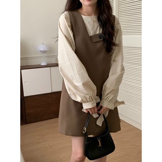 Set váy yếm kèm sơ mi