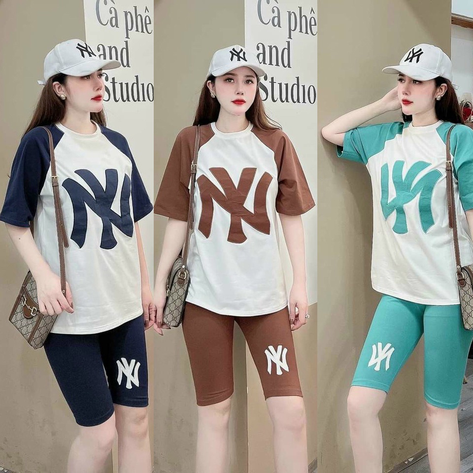 Đồ Bộ Đùi Ngố Phối Màu Thể Thao Logo Kí Tự