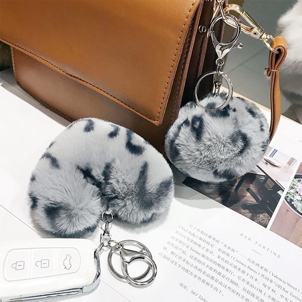 Móc Khóa Hình Trái Tim Họa Tiết Da Báo