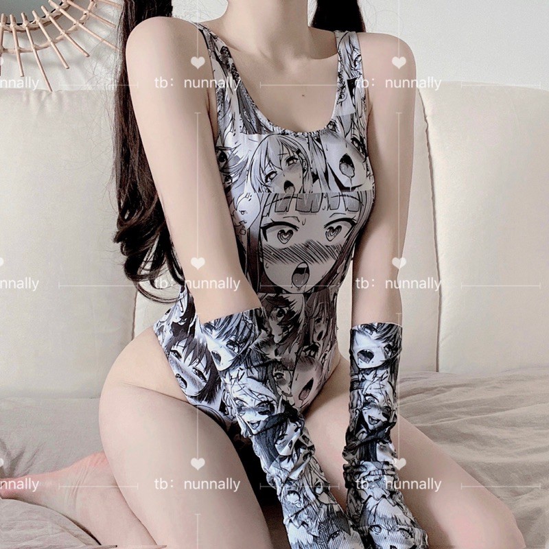 Găng Tay + Bodysuit Ahegao • Khuôn Mặt Hoạt Hình Nhiều Cảm Xúc - Cosplay Nhật Bản Sexy | BigBuy360 - bigbuy360.vn