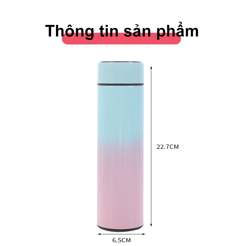 Bình Giữ Nhiệt Cao Cấp 500ml Có Đèn LED Hiển Thị Nhiệt Độ Kỹ Thuật Số Hiển Thị Kỹ Thuật Số Cốc Nước Học Sinh