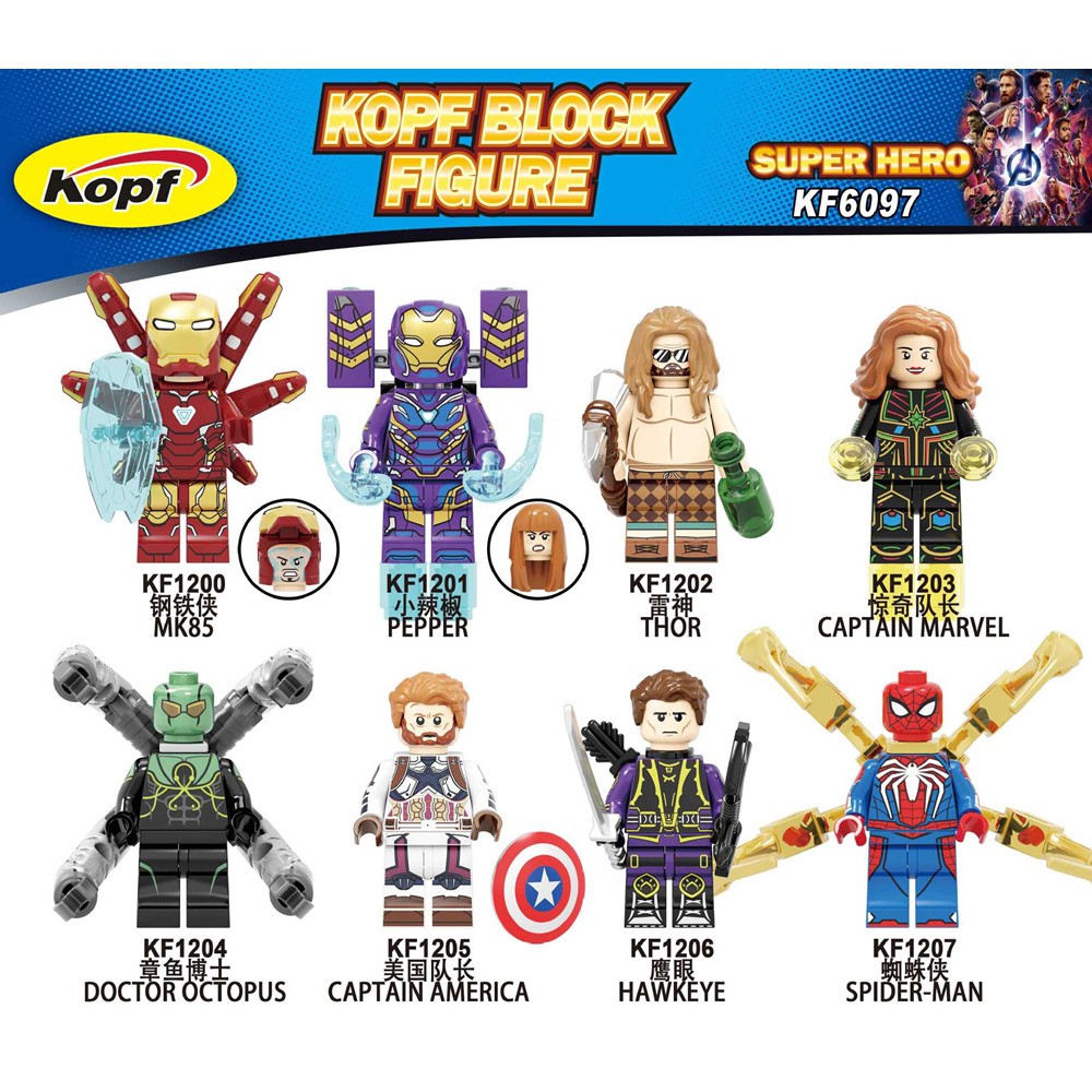 Khối lắp ghép mô hình Captain America Spider Man KF6097