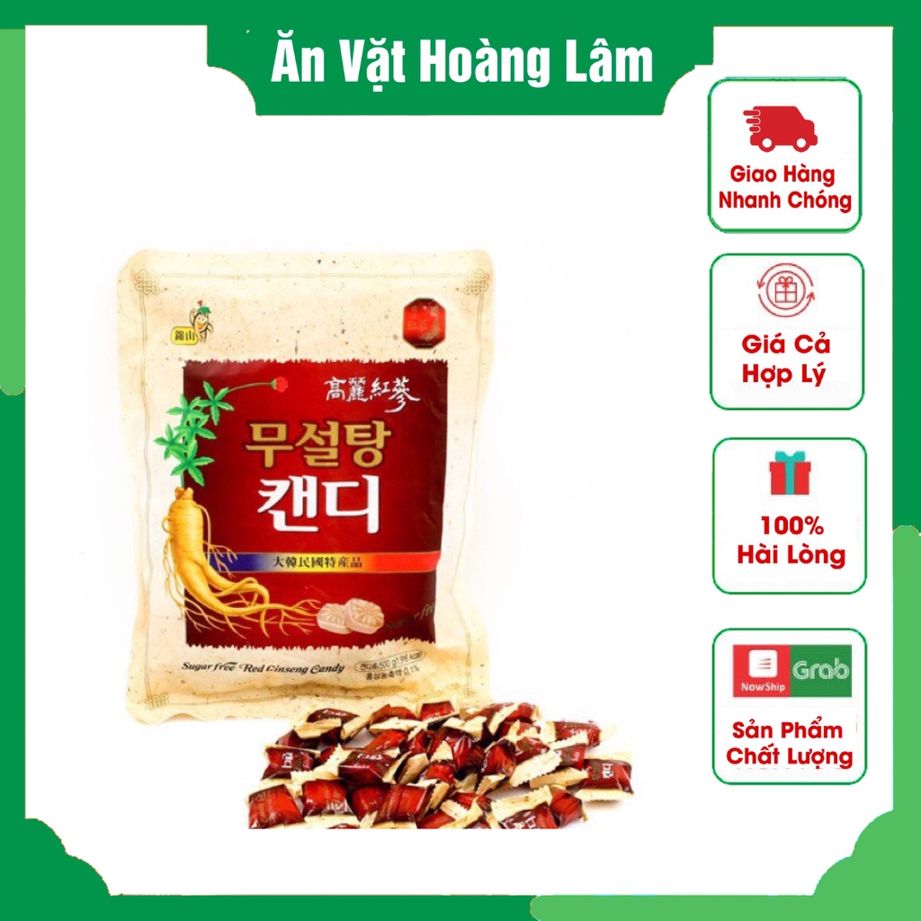 Kẹo Sâm Không Đường Hàn Quốc 500g Sugar Free Red Ginseng Candy Tăng Cường Sức Khỏe Tinh Thần Sảng Khoái Tăng Đề Kháng