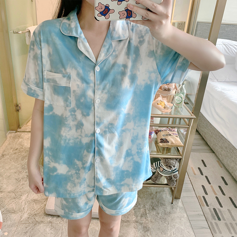 Bộ Đồ Ngủ Ngắn Tay Phong Cách Hàn Quốc Cho Nữ