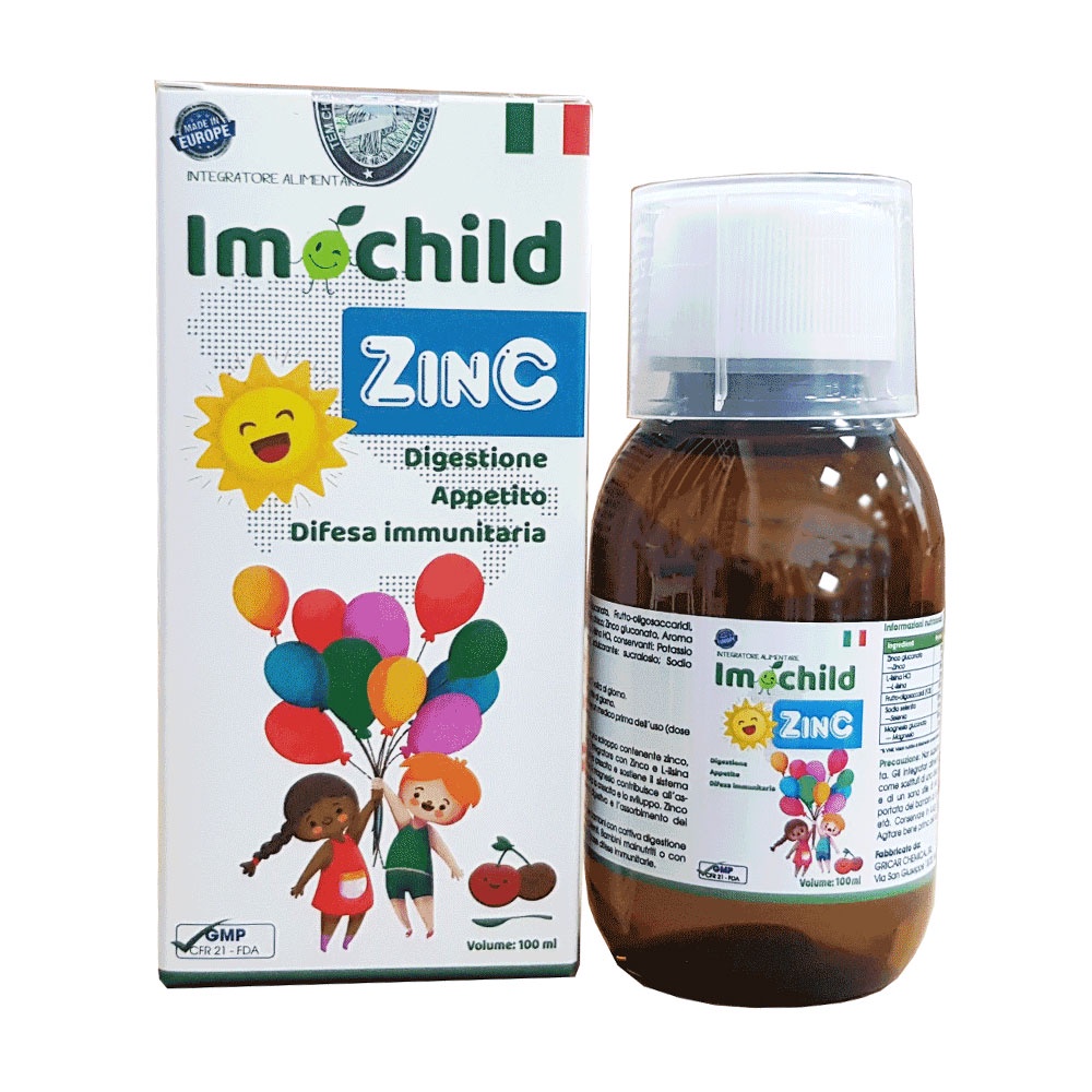 Siro Giúp Trẻ Ăn Ngon Miệng Tiêu Hóa Tốt Tăng Cường Sức Đề Kháng IMOCHILD ZINC  - Chai 100ml