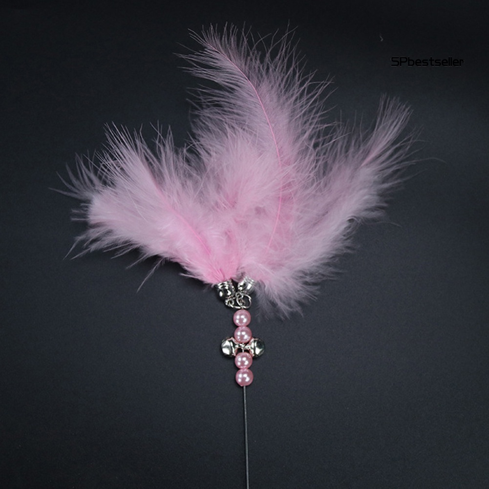 Gậy đồ chơi gắn lông vũ/ chuông dành cho tương tác với mèo cưng