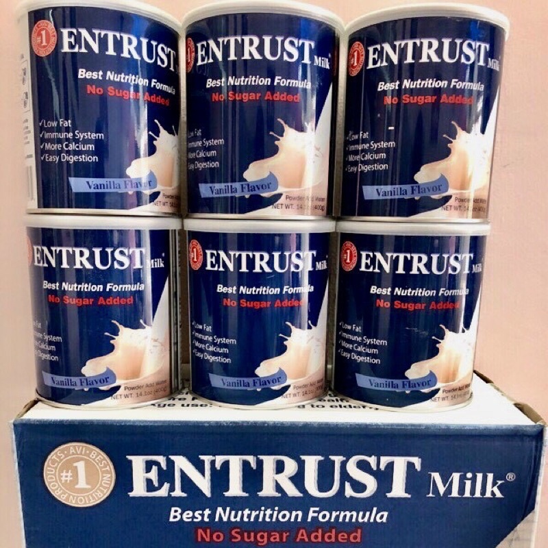 🥛[HSD 05/2024]  Thùng 6 lon Sữa Bột Không Đương ENTRUST 400g  của Mỹ🥛