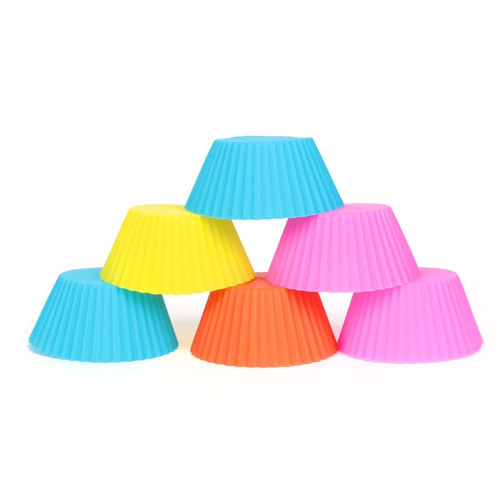 YNATURAL Set 12 / 24 Khuôn Silicone TạO HìNh LàM BáNh Cupcake TiệN DụNg