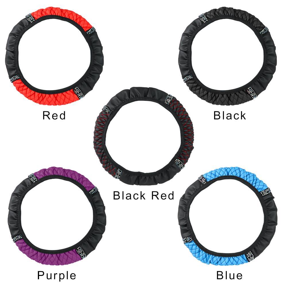 Vỏ Bọc Vô Lăng Xe Hơi SHOUKEY Bằng Sợi Bện Mềm MạiVỏ Bọc Vô Lăng Xe Hơi Bằng Da Thêu Họa Tiết Đính Đinh Tán Độc Đáo Thời Trang