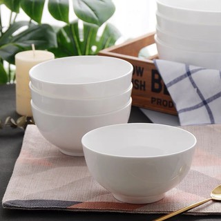 Bộ 4 Chén Sứ (Bát Sứ) Trắng Trơn - Tráng Men Cao Cấp - Chén Sứ, Chén Cơm, Bát Ăn Cơm