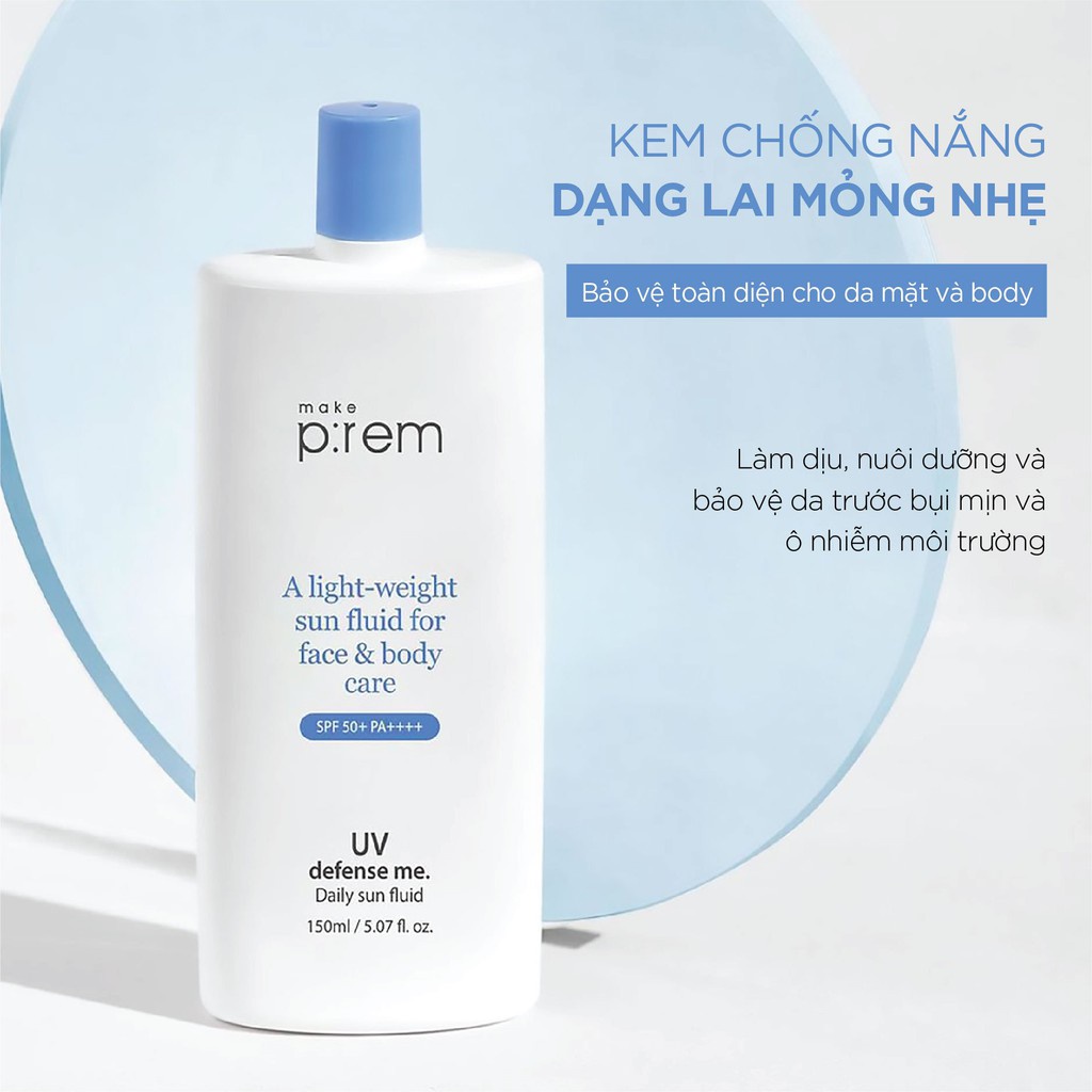 Kem Chống Nắng Toàn Thân Dịu Nhẹ Make P:rem UV Defense Me Daily Sun Fluid  Sun SPF50+ PA++++ | Shopee Việt Nam